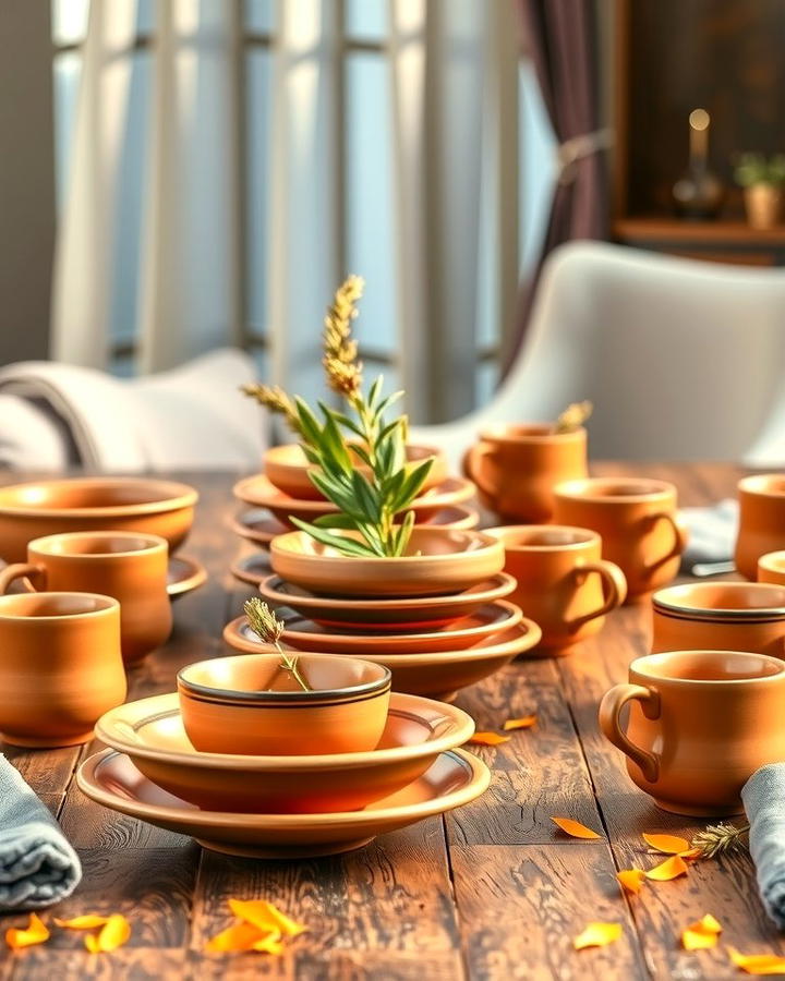 Terracotta Tableware for Rustic Dining - 30 terracotta home decor ideas