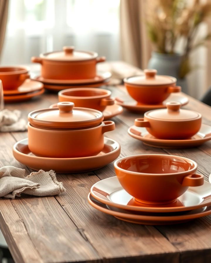 Terracotta Tableware - 30 terracotta home decor ideas