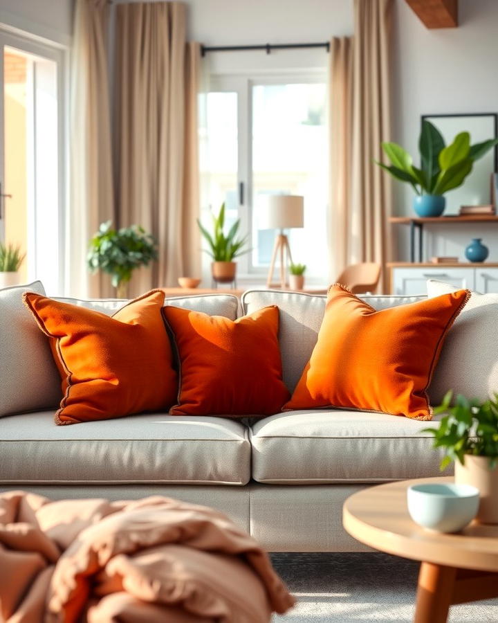 Terracotta Throw Pillows - 25 Terracotta Living Room Ideas