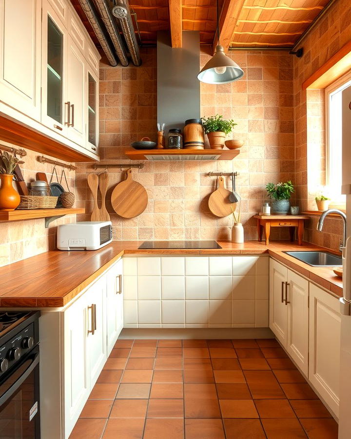 Terracotta Tiles for Warmth - 25 Organic Kitchen Design Ideas