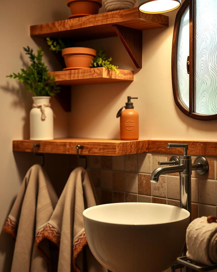 Terracotta Towel Hooks for Rustic Charm - 25 Terracotta Bathroom Ideas