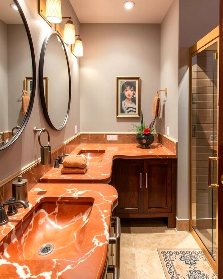 Terracotta Vanity Countertops - 25 Terracotta Bathroom Ideas