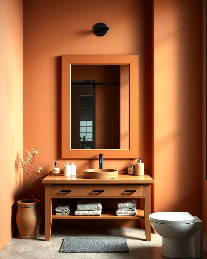 Terracotta Vanity Frame for Subtle Elegance - 25 Terracotta Bathroom Ideas