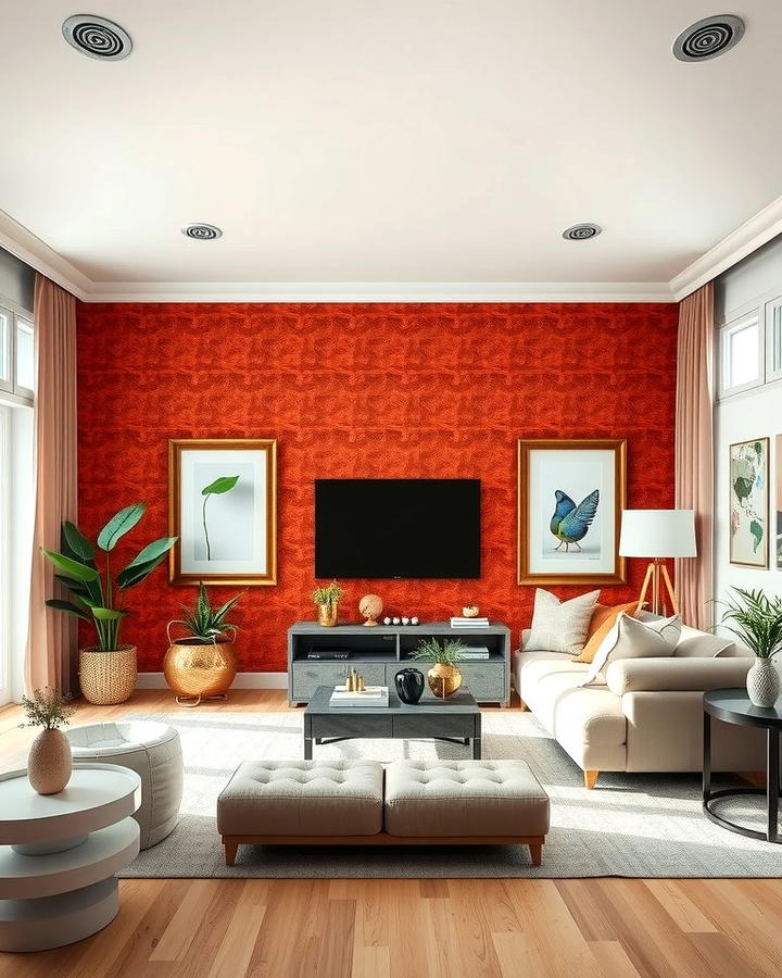 Terracotta Wallpaper - 25 Terracotta Living Room Ideas