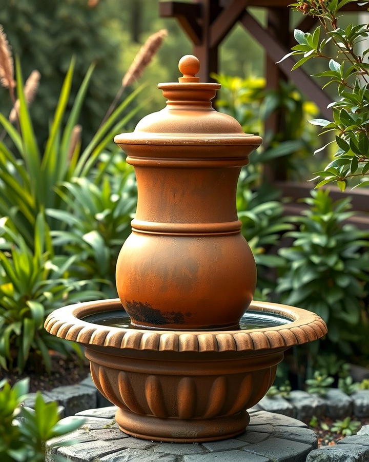 Terracotta Water Features - 30 terracotta home decor ideas