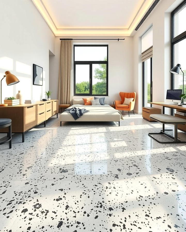 Terrazzo Flooring Charm - 30 Bedroom Flooring Ideas