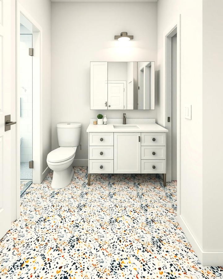 Terrazzo Flooring - 25 Small Bathroom Flooring Ideas