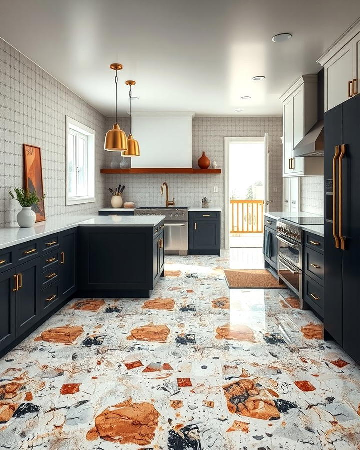 Terrazzo with Large Chips for a Bold Statement - 25 Terrazzo Kitchen Floor Ideas