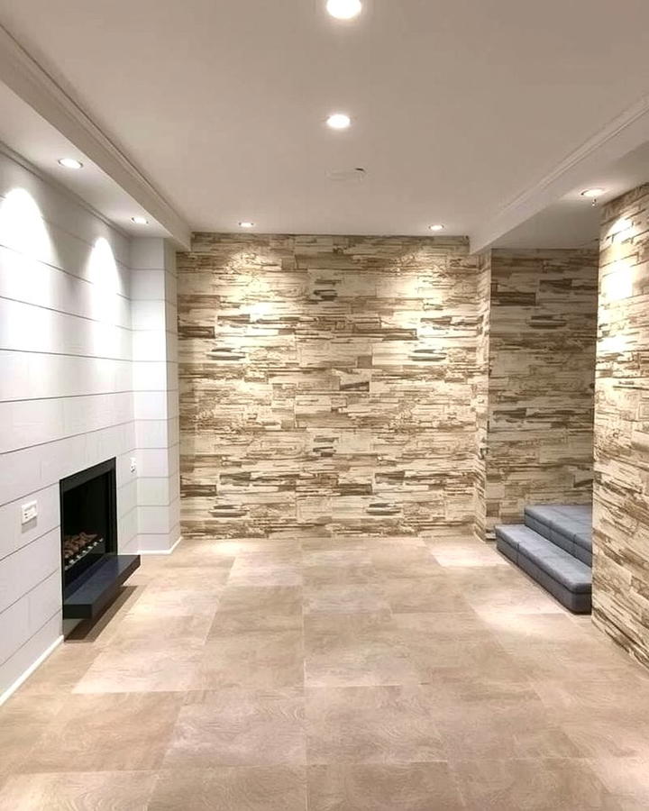 Textured Accent Walls - 30 Basement Wall Ideas