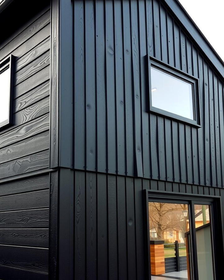 Textured Black Cladding - 25 Modern Black Houses