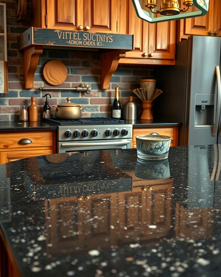 Textured Black Granite for Rustic Charm - 30 Black Granite Countertops Kitchen Ideas