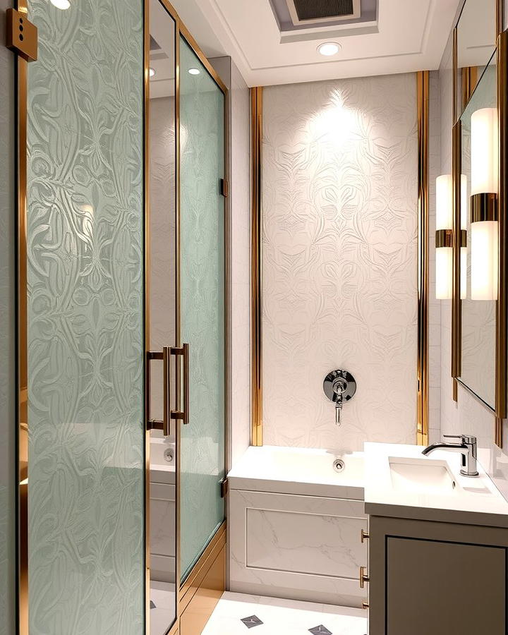 Textured Glass Elements - 30 Art Deco Bathroom Ideas