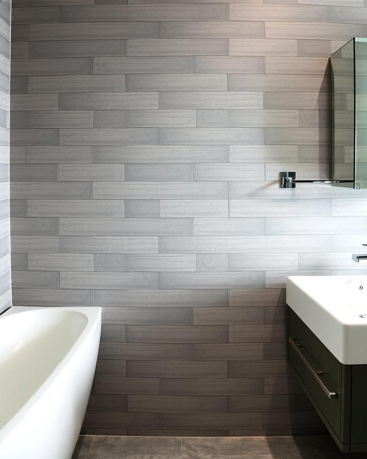 Textured Gray Tiles for Added Depth - 30 Gray Floor Bathroom Ideas