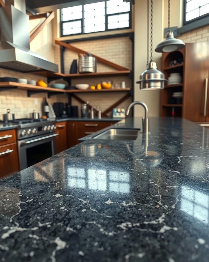 Textured Leathered Black Granite - 30 Black Granite Countertops Kitchen Ideas