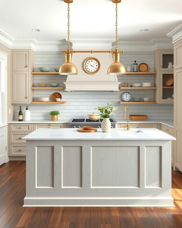 Textured Neutral Sophistication - 25 Shiplap Kitchen Island Ideas