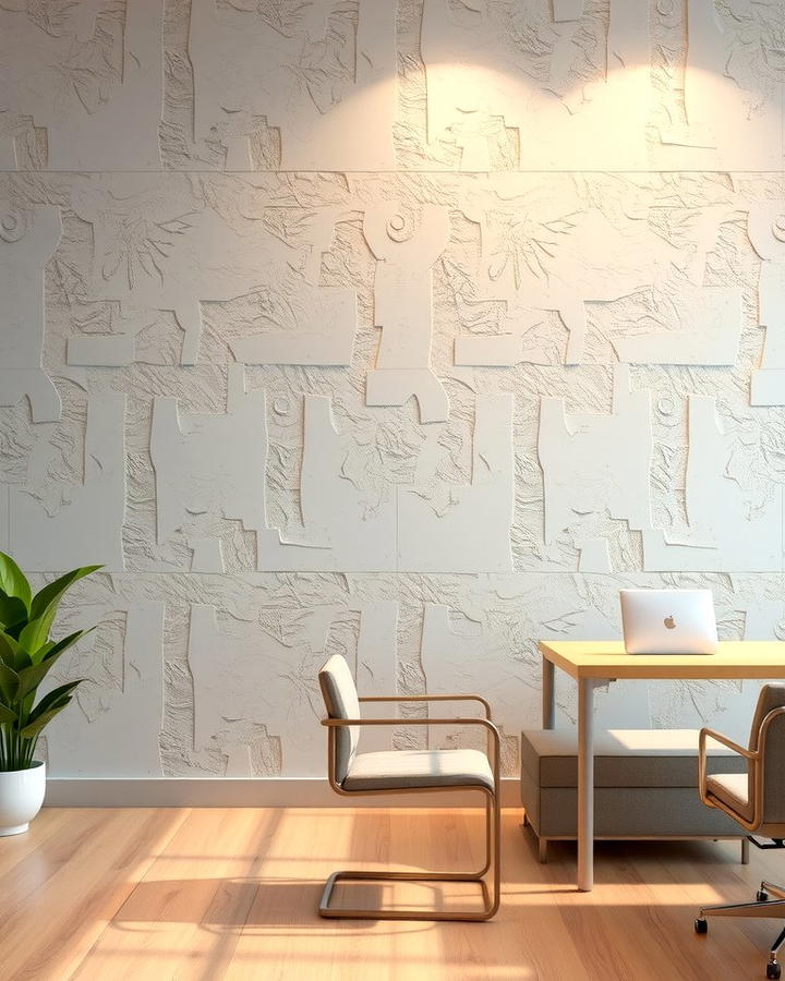 Textured Plaster Wall - 25 Office Accent Wall Ideas