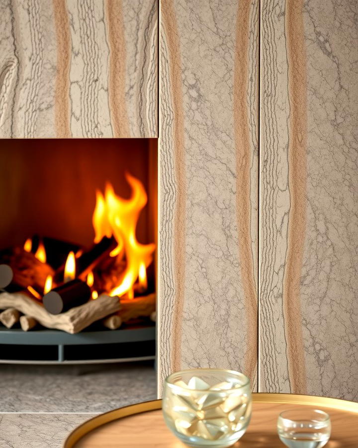 Textured Quartz for Added Depth - 25 Quartz Fireplace Surround Ideas