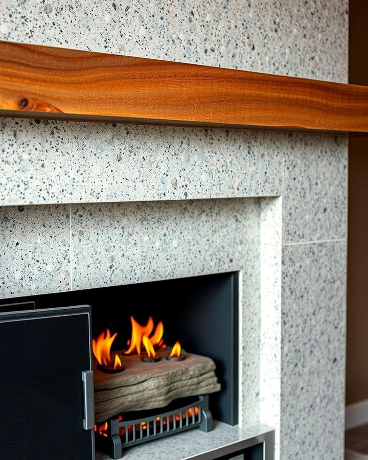 Textured Quartz for Added Dimension - 25 Quartz Fireplace Surround Ideas