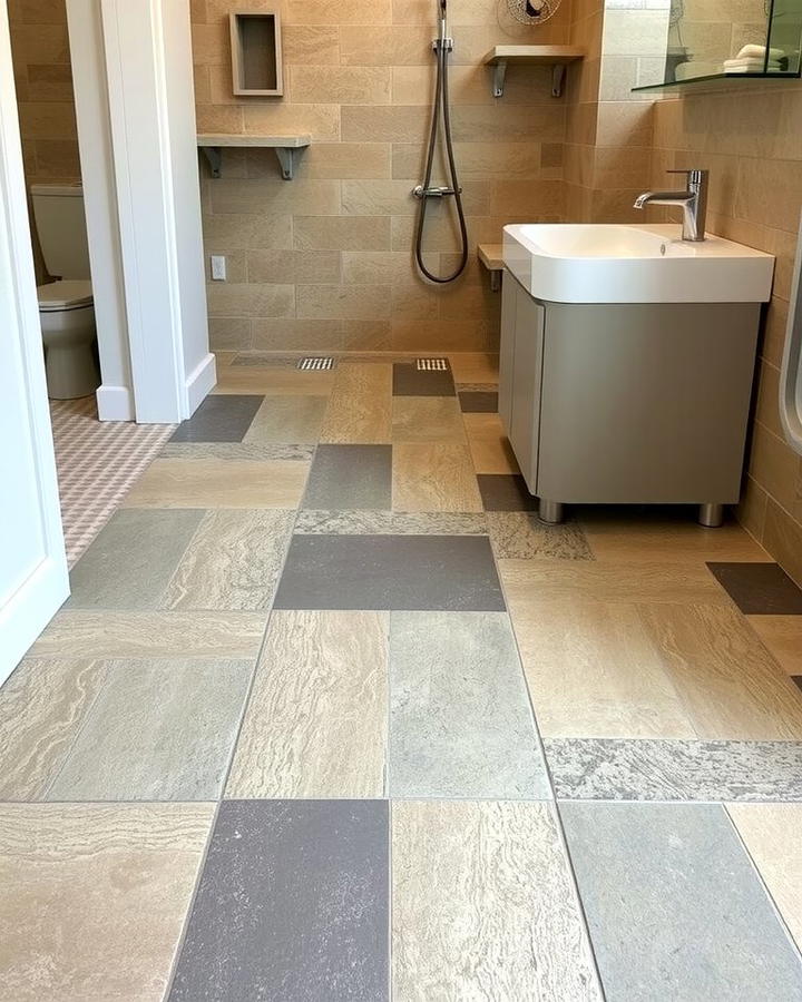 Textured Stone Flooring - 25 Stone Bathroom Ideas