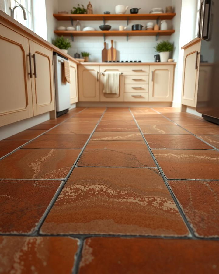 Textured Terracotta Surfaces - 25 Terracotta Kitchen Floor Ideas