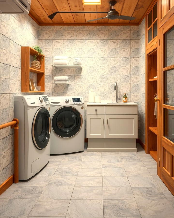 Textured Tiles for Depth and Dimension - 30 Laundry Room Tile Ideas