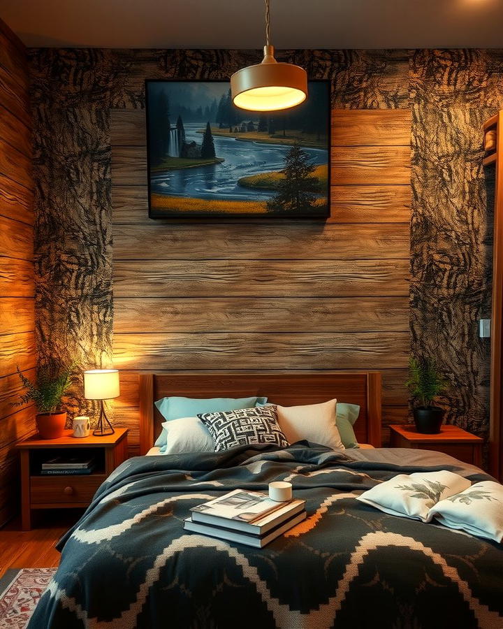 Textured Wall Panels - 30 Forest Themed Bedroom Ideas