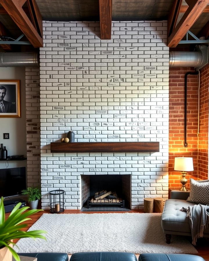 Textured White Brick - 25 White Fireplace Ideas