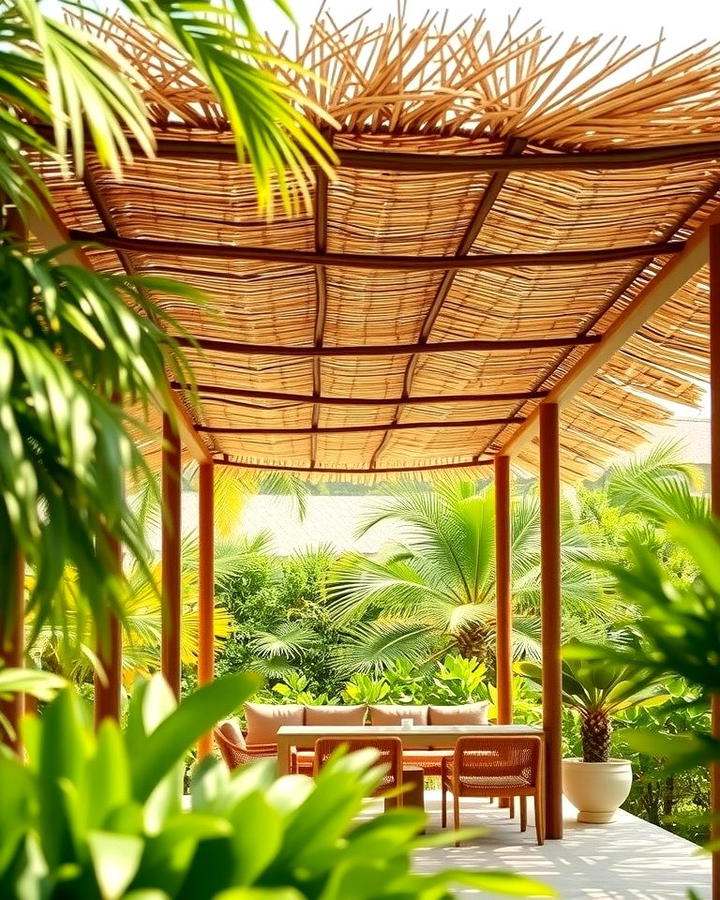 Thatched Roof Pergola - 25 Tropical Patio Ideas