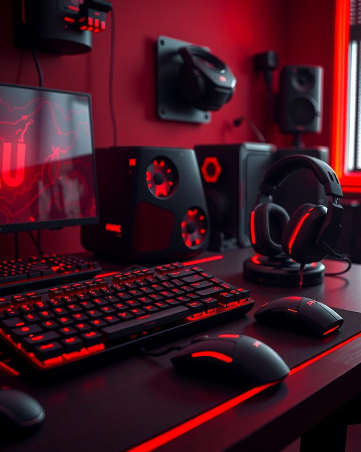 Themed Gaming Accessories - 25 Red and Black Gaming Setup Ideas