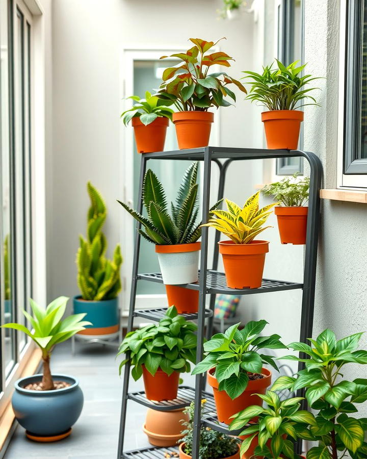 Tiered Plant Stands - 25 Patio Small Garden Ideas