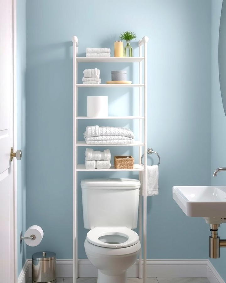 Tiered Storage Towers - 25 Over Toilet Storage Ideas