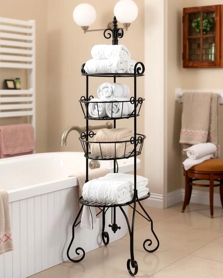 Tiered Towel Stand - 25 Towel Display Ideas