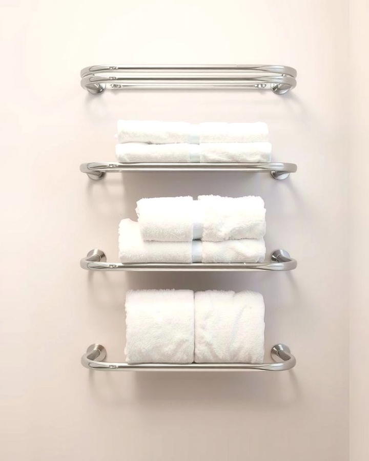 Tiered Wall Towel Bars - 25 Towel Display Ideas