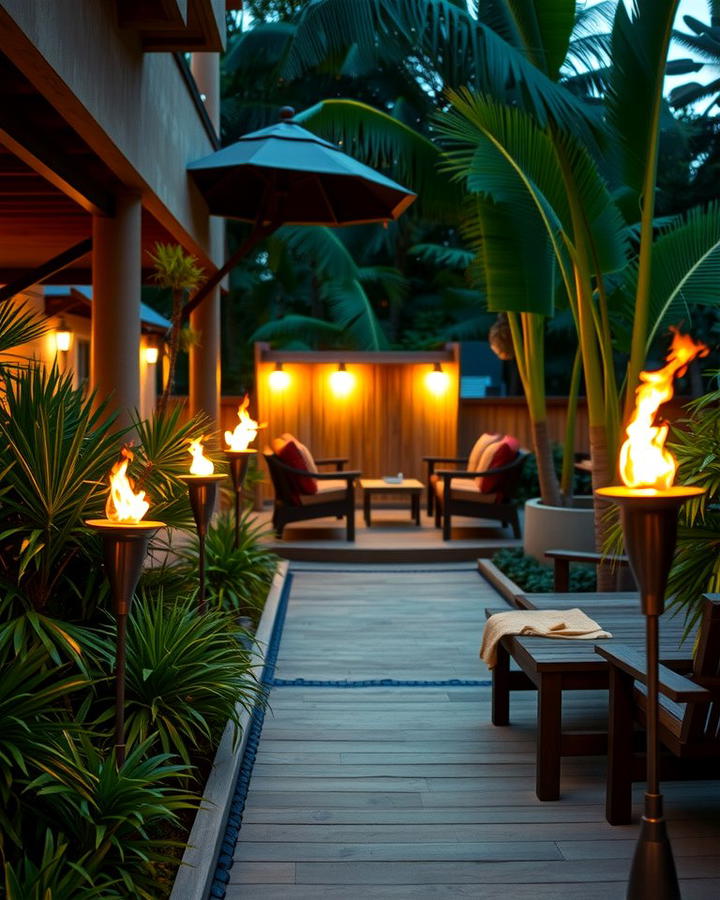 Tiki Torches for an Island Vibe - 25 Tropical Patio Ideas