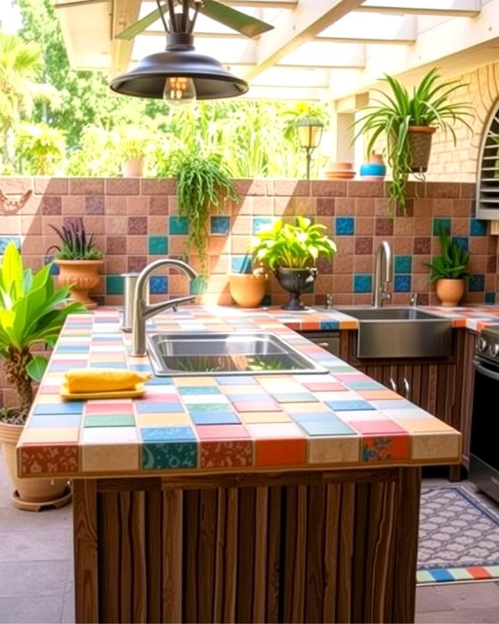 Tile Countertops 2 - 25 Types of Outdoor Kitchen Countertops