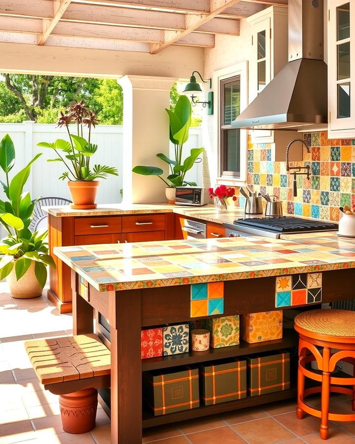 Tile Countertops - 25 Types of Outdoor Kitchen Countertops