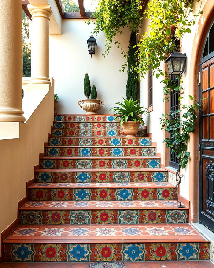 Tile Staircases - 25 spanish style patio ideas