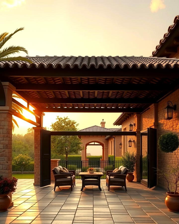 Tiled Roof for Mediterranean Flair - 25 Pergola Roof Ideas