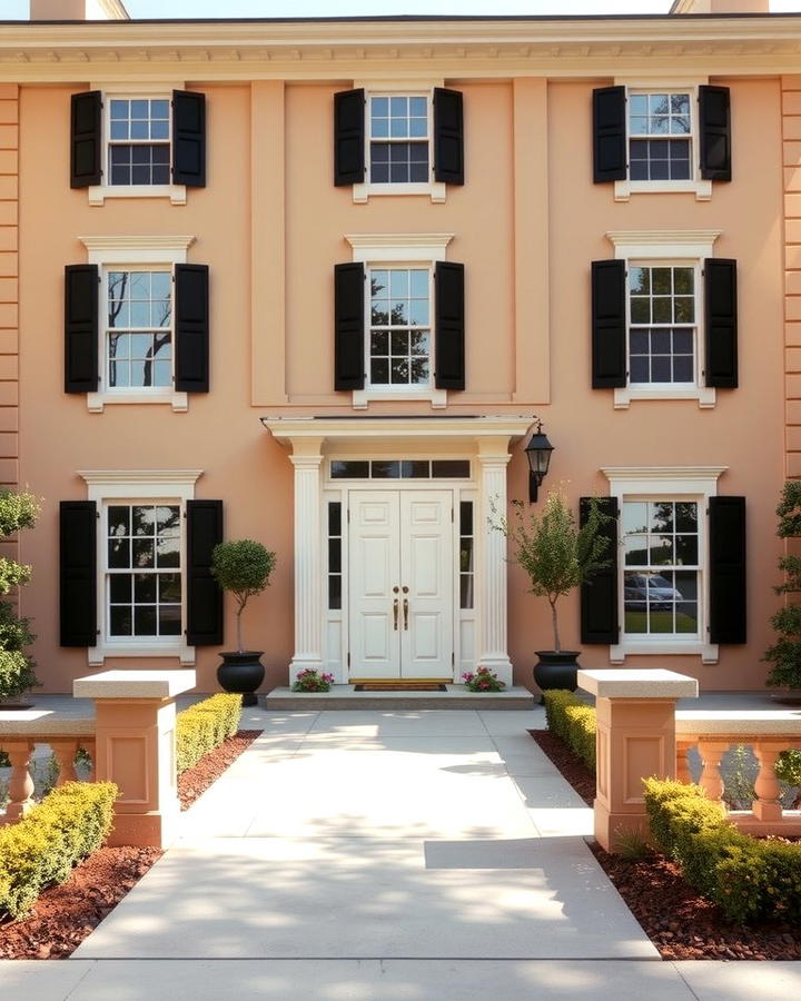 Timeless Colonial Revival - 25 Tan House With Black Trim Design Ideas