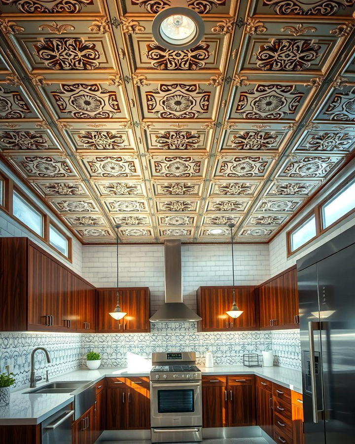 Timeless Elegance for Kitchens - 25 Tin Ceiling