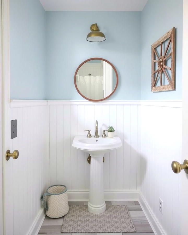 Timeless Shiplap Appeal - 25 Powder Room Wainscoting Ideas