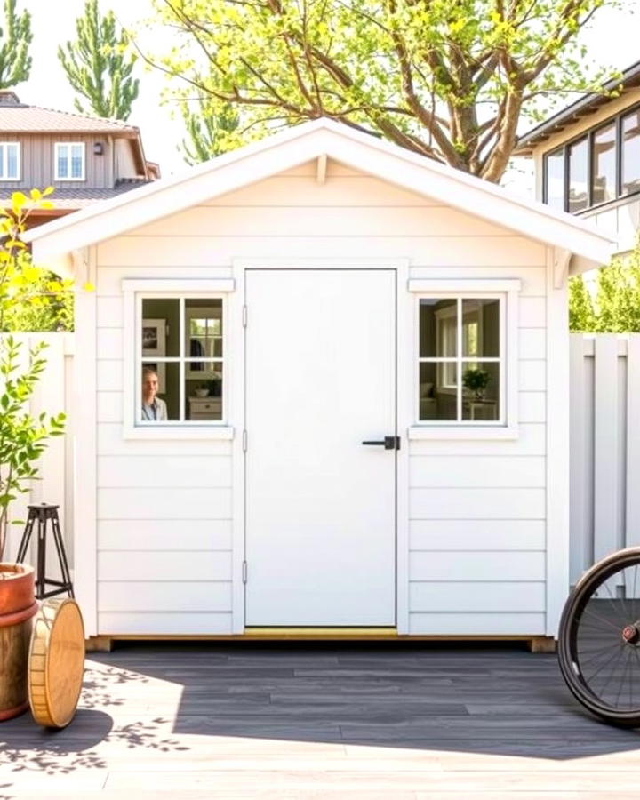 Timeless White Cleanliness - 25 Shed Color Ideas