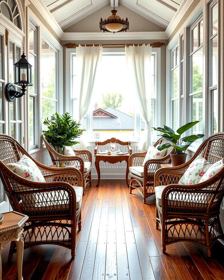 Timeless Wicker Furniture - 25 Victorian Sunroom Ideas