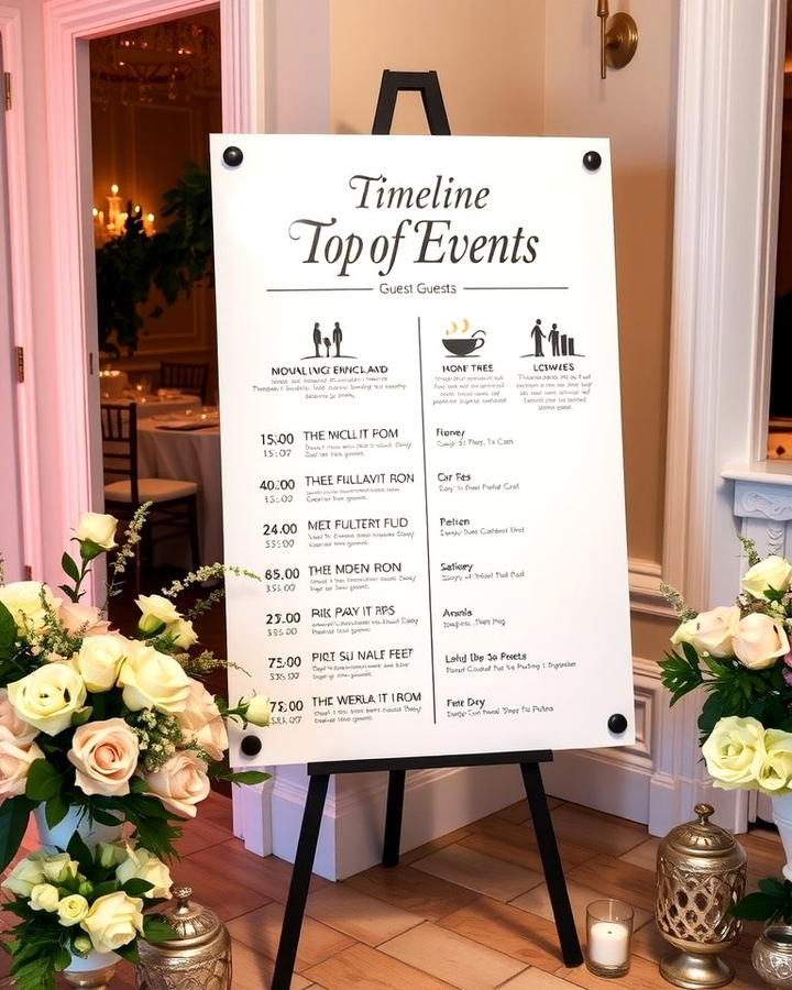 Timeline of Events Sign - 30 Wedding Sign Ideas