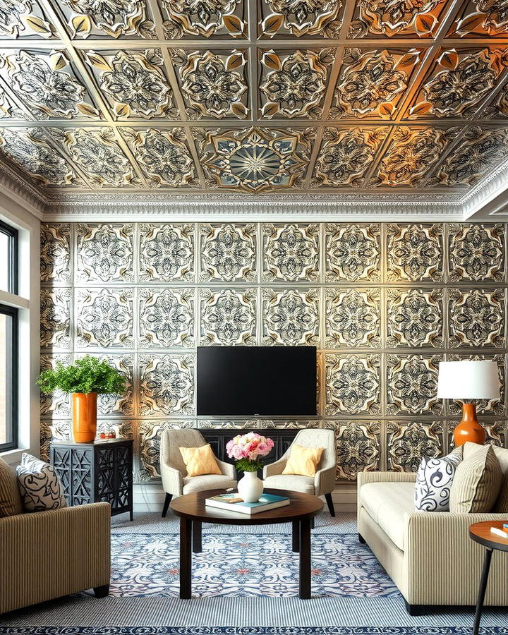 Tin Ceiling Accent Walls - 25 Tin Ceiling