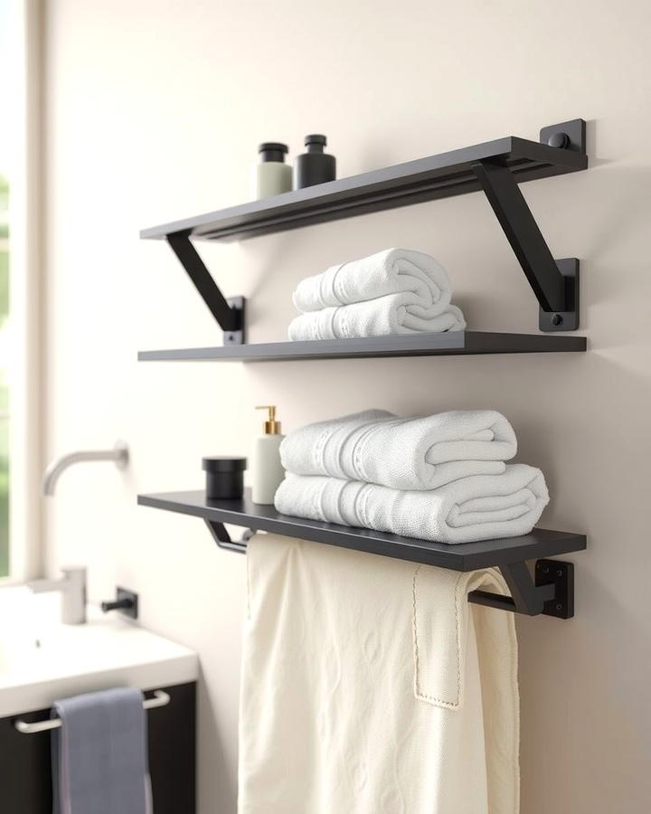 Towel Bar with Shelf - 25 Towel Display Ideas