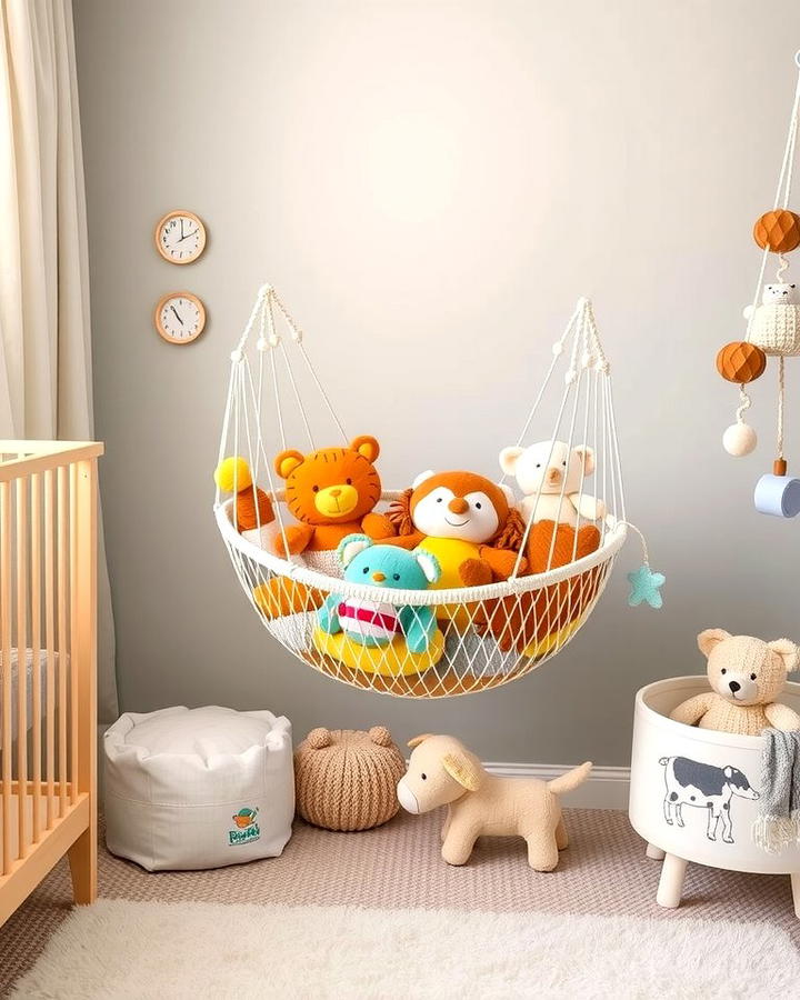 Toy Storage Hammocks for Playful Organization - 25 Nursery Storage Ideas