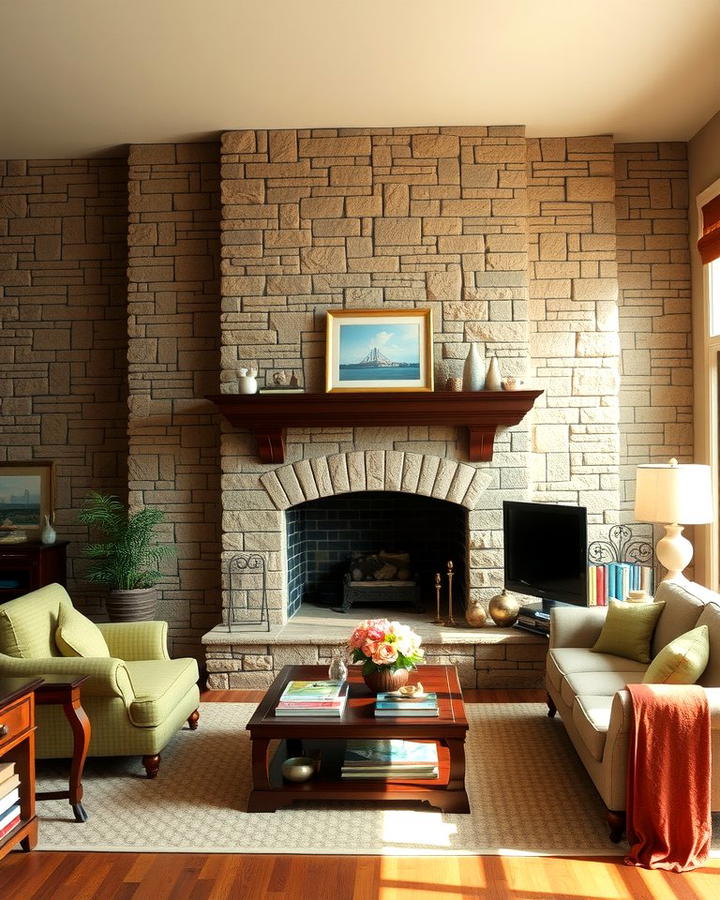 Traditional Hearth Appeal - 25 Stacked Stone Fireplace Ideas