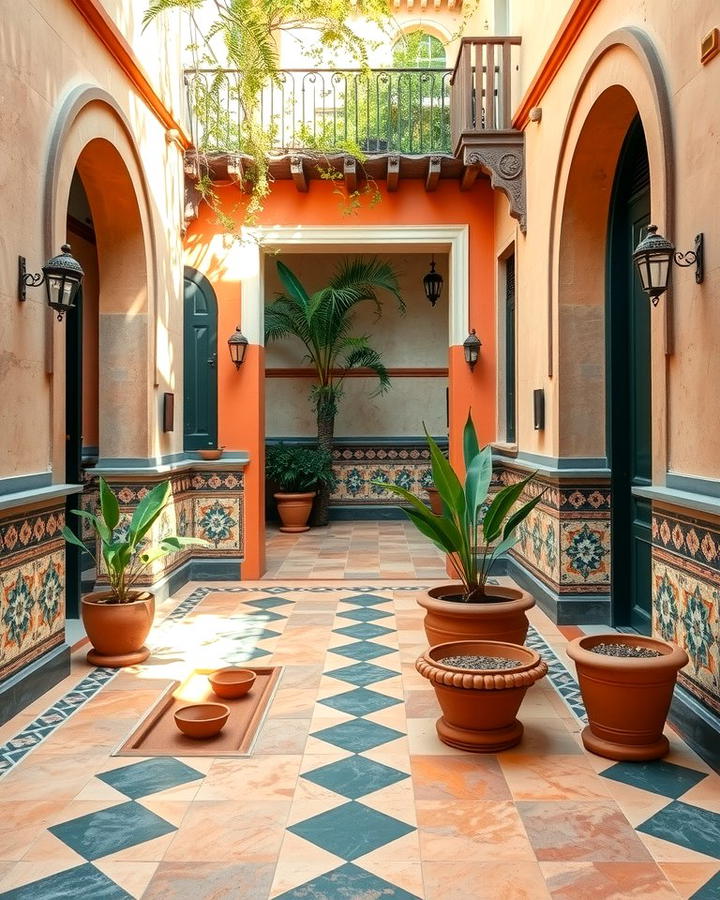 Traditional Spanish Tile Accents - 25 spanish courtyard ideas