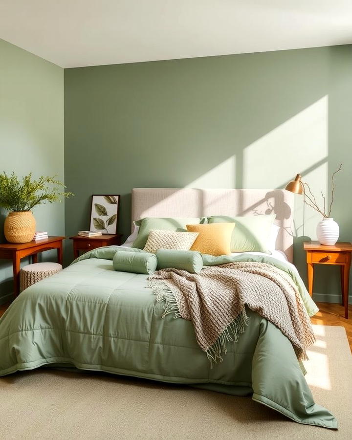 Tranquil Sage Green Bedroom - 25 Monochromatic Color Schemes for Rooms